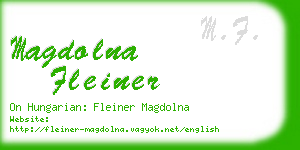 magdolna fleiner business card